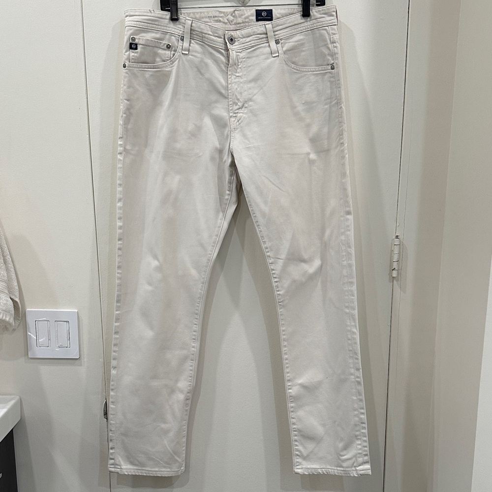 AG Adriano Goldschmied Men's Light Beige Slim Jeans